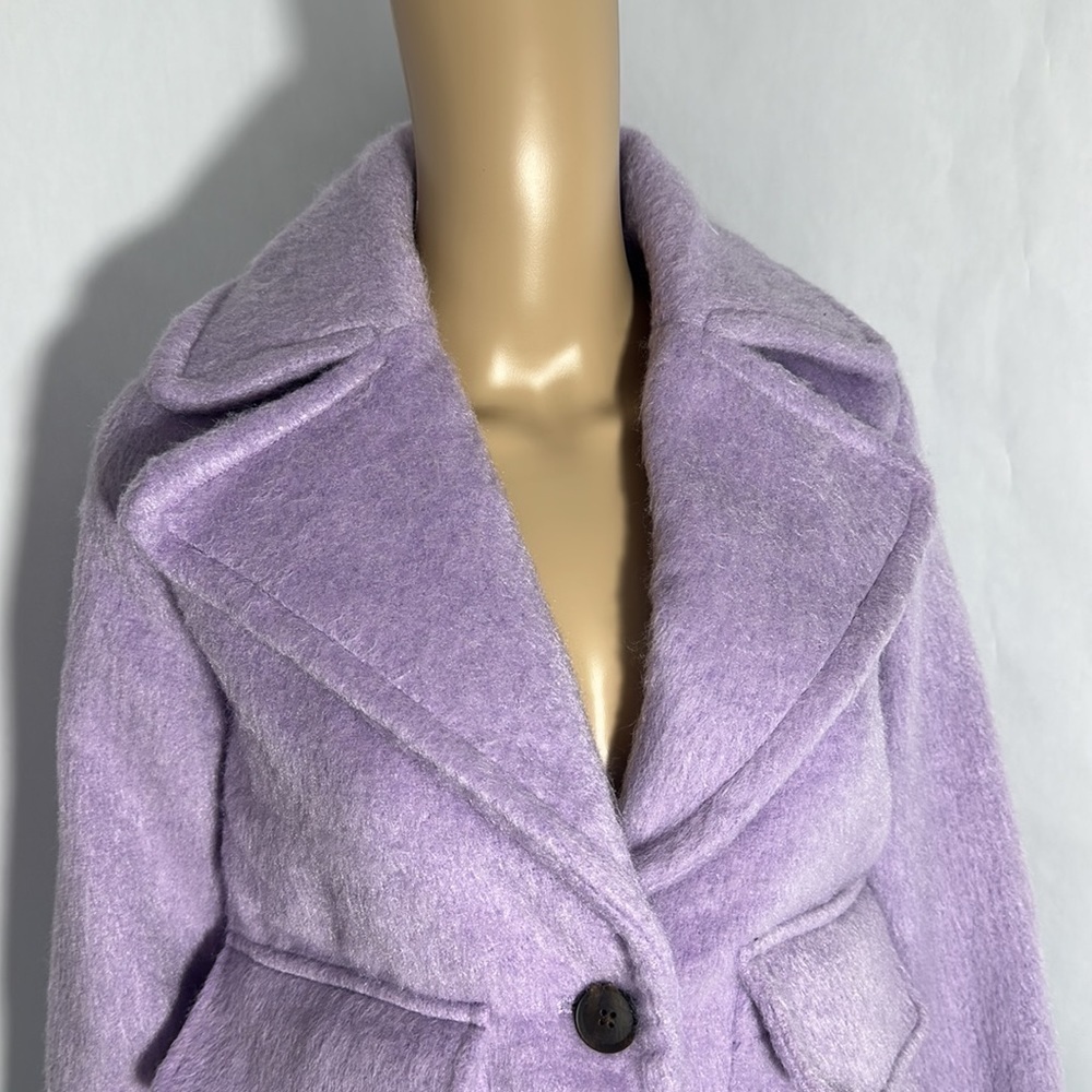 Women's 2 Button Jacket A New Day (K833K2) Pink Faux fur Warm Pockets - Picture 4 of 6